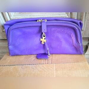 Alexander McQueen Purple Skull Clutch ( Flawed)